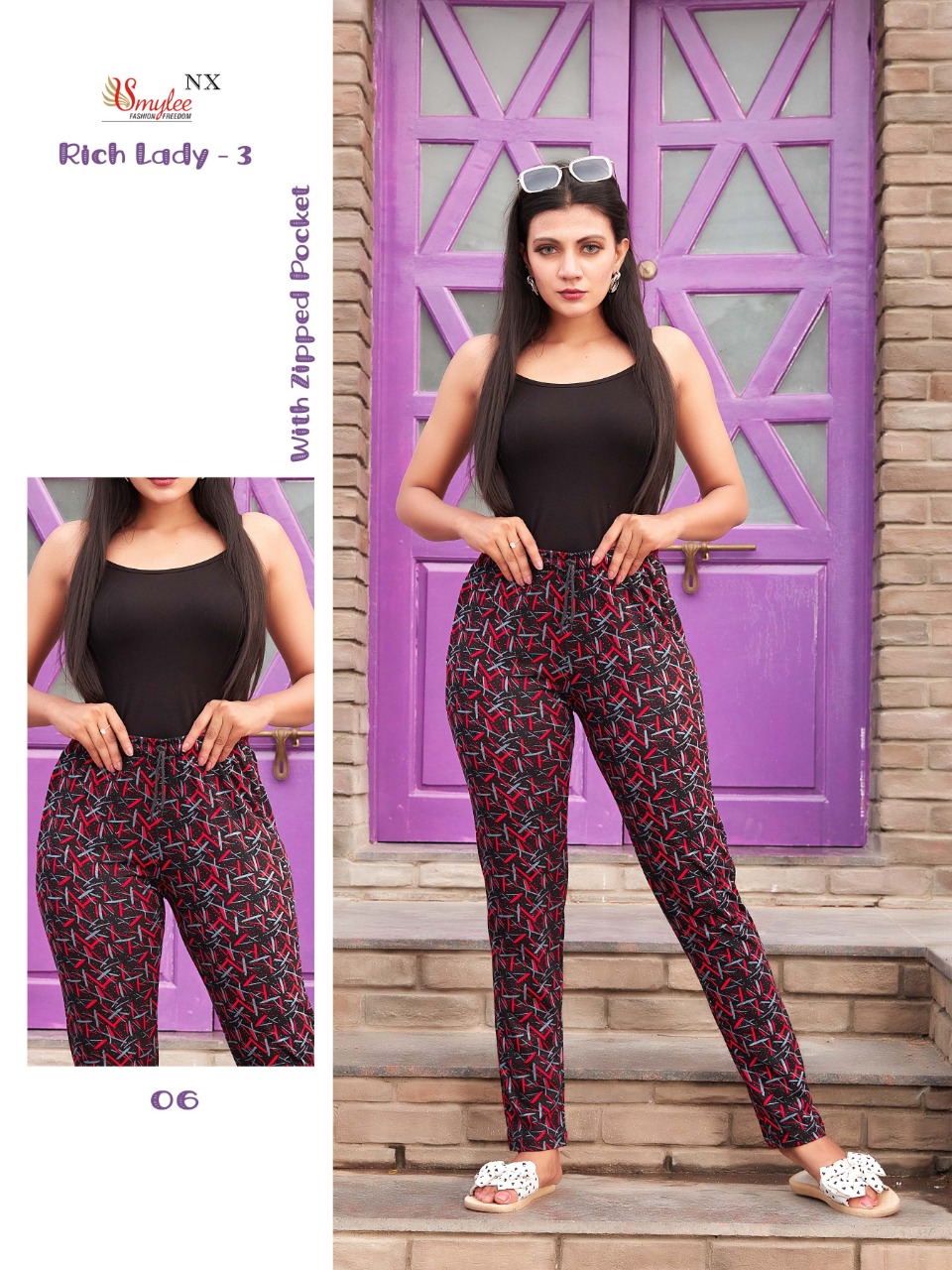 Smylee Fashion Rich Lady Vol 3 Procian Sinker Hosiery Fancy Pants Wholesaler Surat