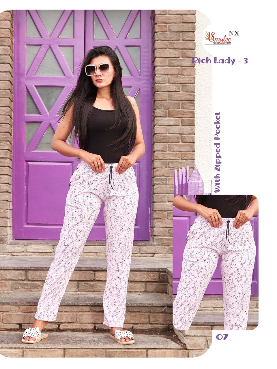 Smylee Fashion Rich Lady Vol 3 Procian Sinker Hosiery Fancy Pants Wholesaler Surat