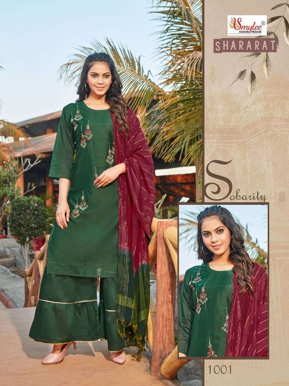 Smylee Fashion Shararat Modal Sik Fancy Kurti With Sharara Set Wholesaler Surat