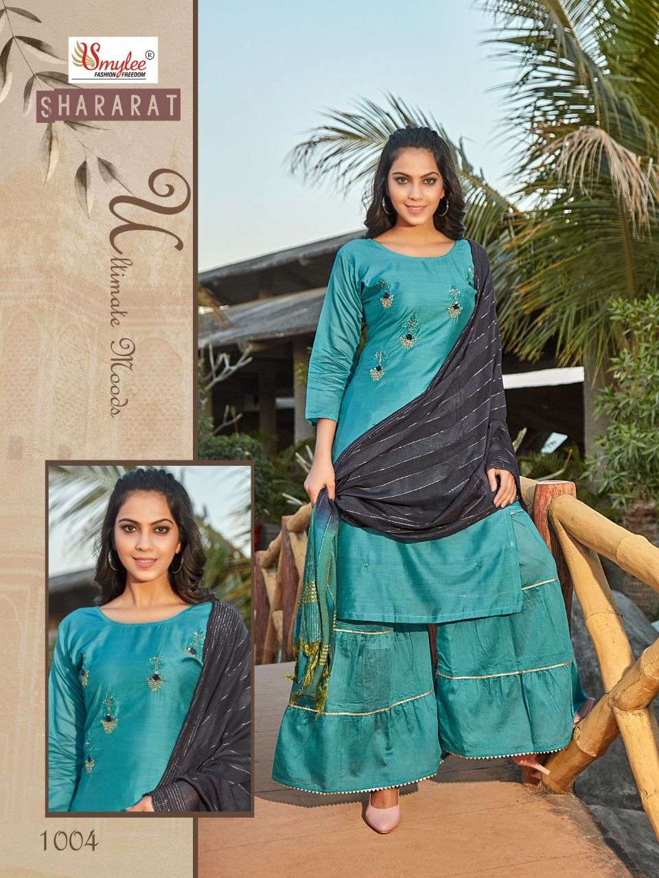Smylee Fashion Shararat Modal Sik Fancy Kurti With Sharara Set Wholesaler Surat