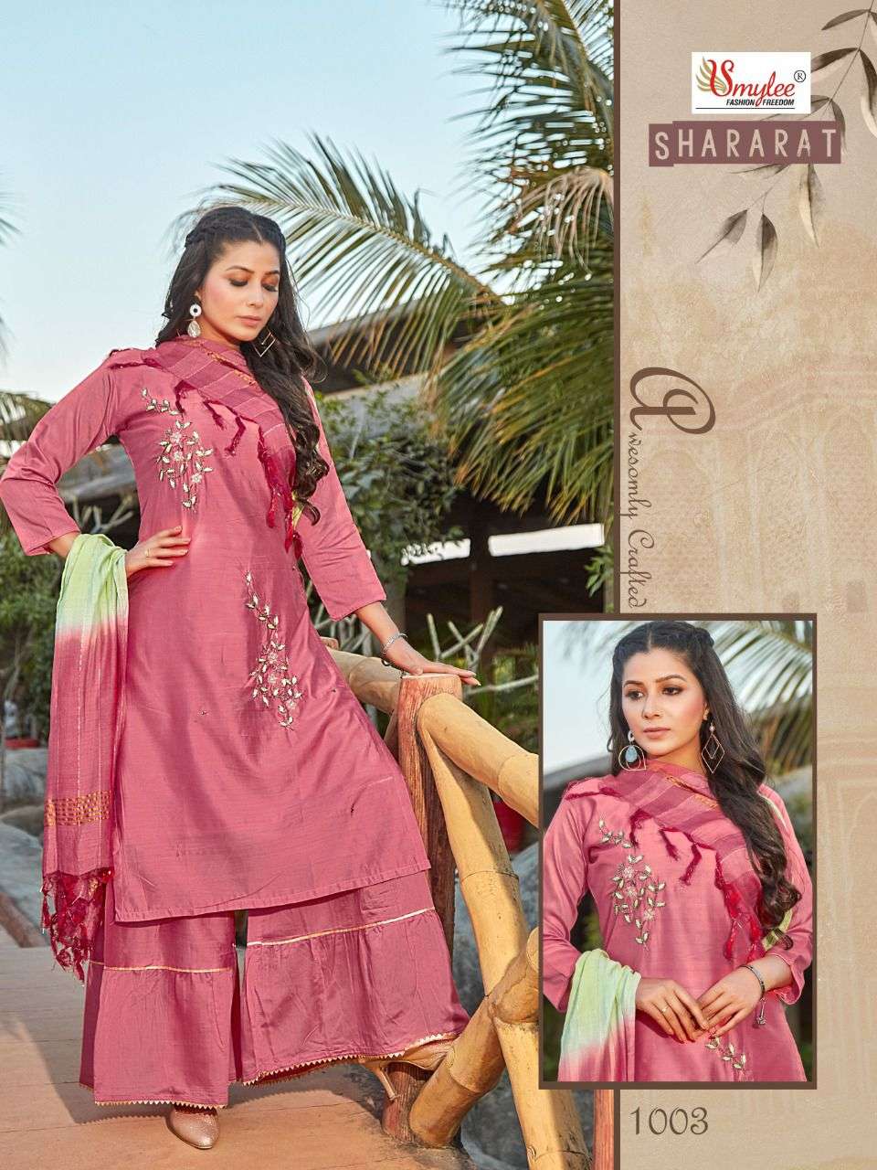 Smylee Fashion Shararat Modal Sik Fancy Kurti With Sharara Set Wholesaler Surat