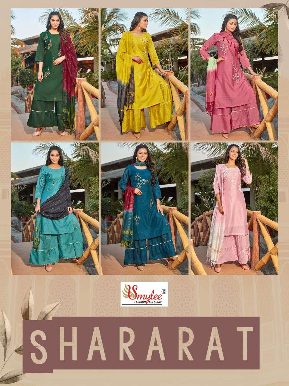 Smylee Fashion Shararat Modal Sik Fancy Kurti With Sharara Set Wholesaler Surat
