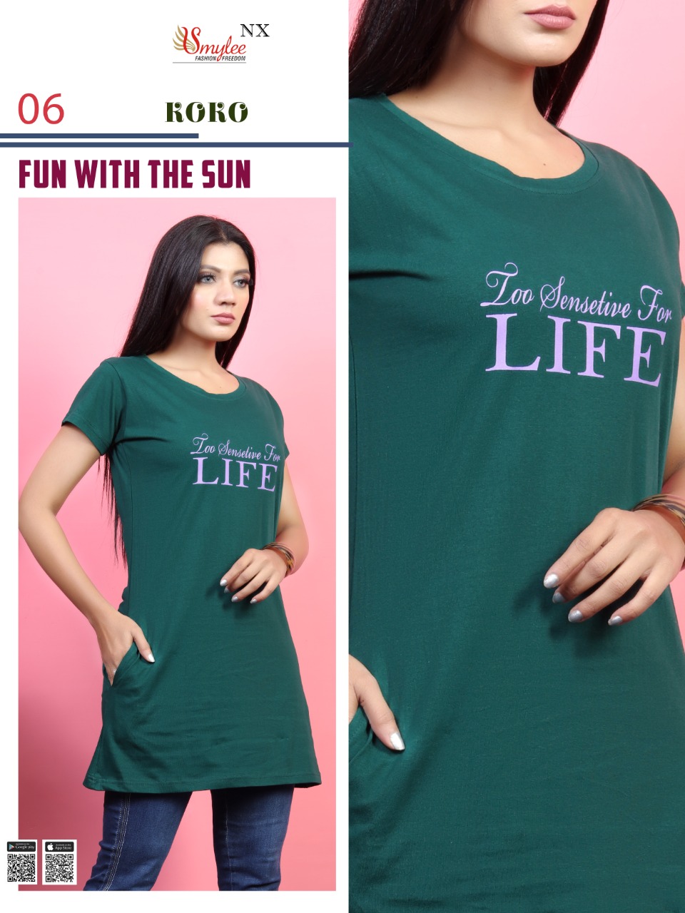 Smylee Fashion Koko Hosiery Print Long T Shirts Wholesaler Surat