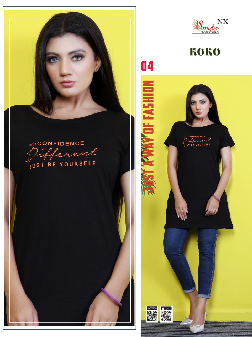 Smylee Fashion Koko Hosiery Print Long T Shirts Wholesaler Surat