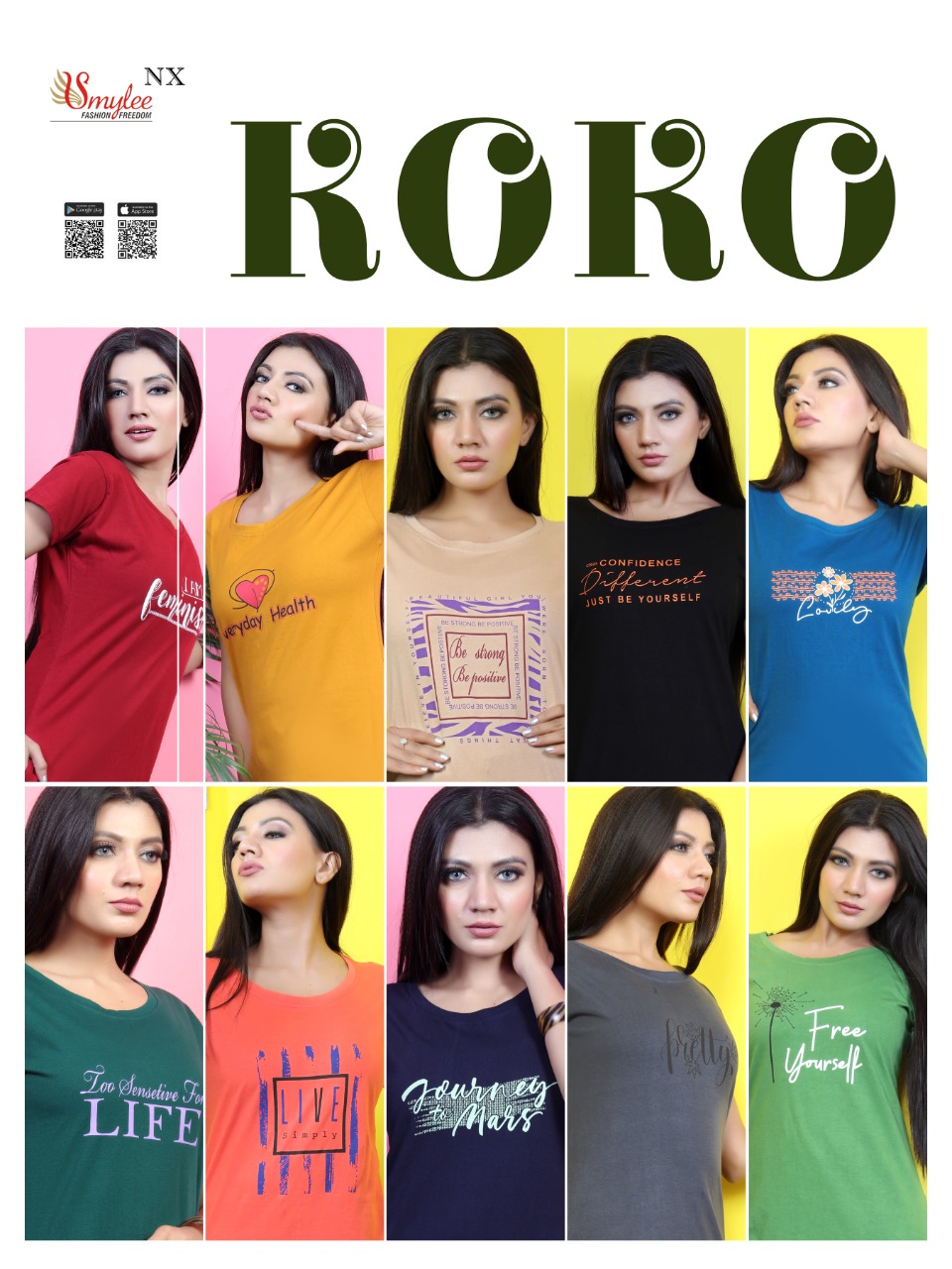 Smylee Fashion Koko Hosiery Print Long T Shirts Wholesaler Surat