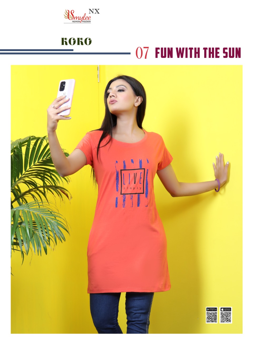 Smylee Fashion Koko Hosiery Print Long T Shirts Wholesaler Surat