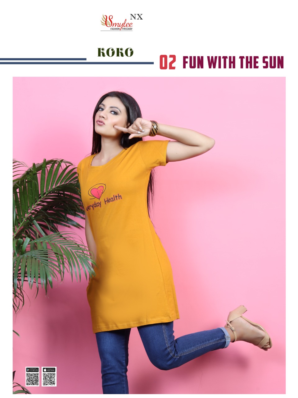 Smylee Fashion Koko Hosiery Print Long T Shirts Wholesaler Surat