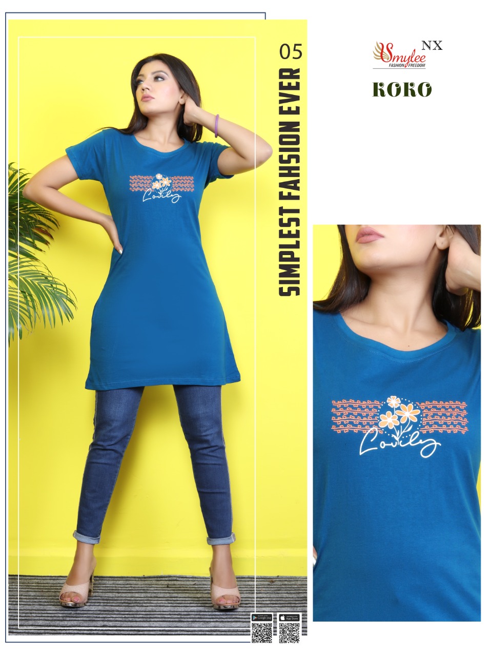 Smylee Fashion Koko Hosiery Print Long T Shirts Wholesaler Surat