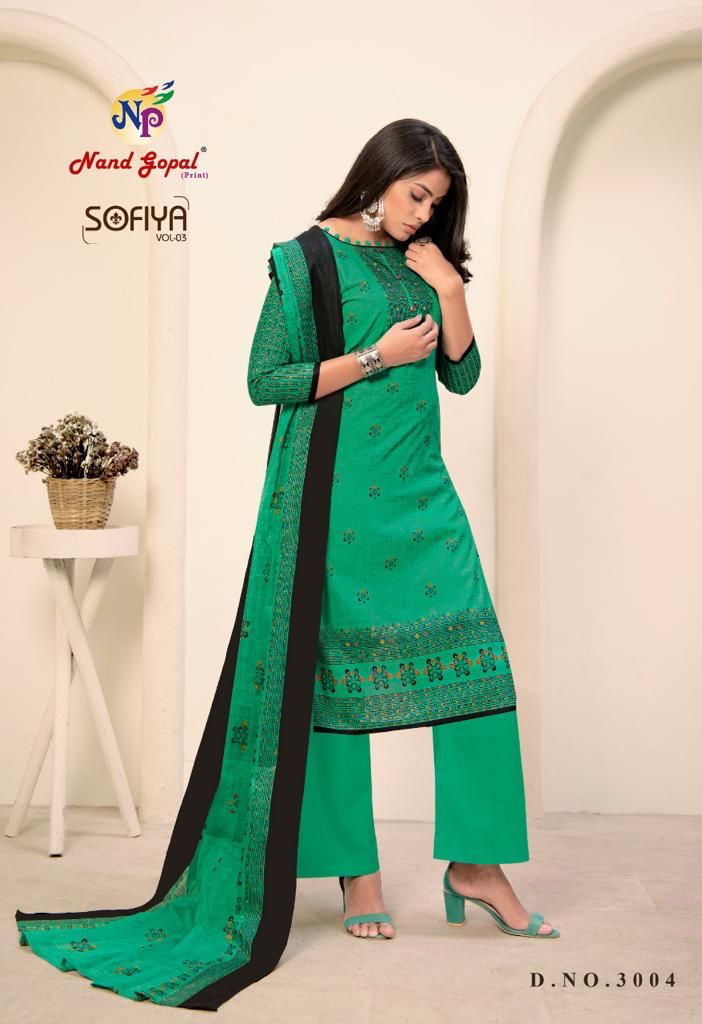 Nand Gopal Sofiya Vol 3 Cotton Printed Fancy Suits Wholesaler Surat