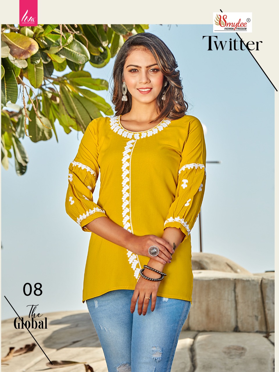 Smylee Fashion Twitter Rayon Fancy Causal Wear Kurtis Wholesaler Surat
