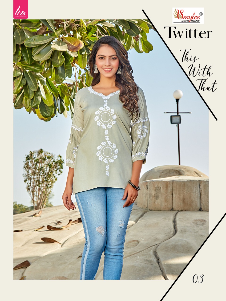 Smylee Fashion Twitter Rayon Fancy Causal Wear Kurtis Wholesaler Surat