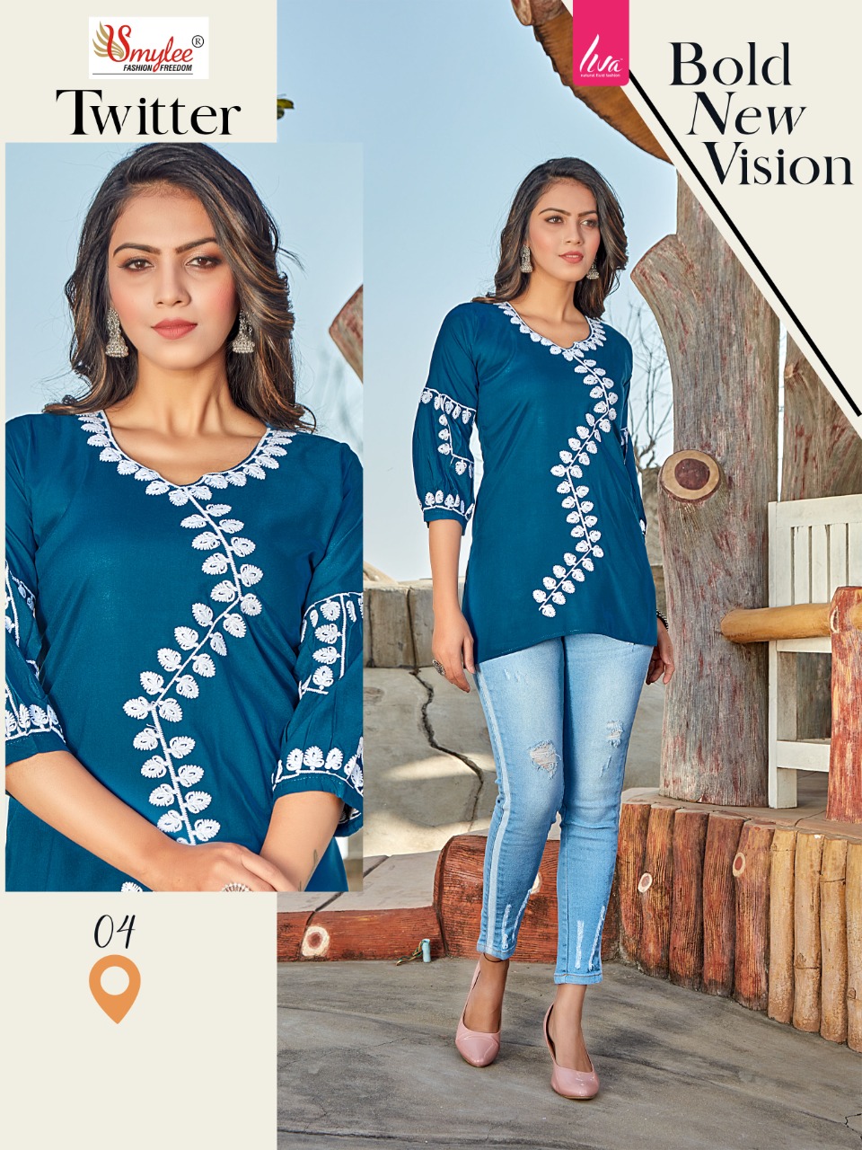 Smylee Fashion Twitter Rayon Fancy Causal Wear Kurtis Wholesaler Surat