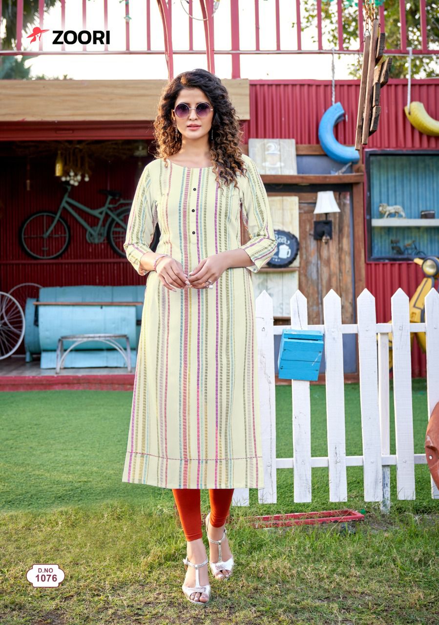 Zoori Akshara Vol 13 Rayon Printed Fancy Kurtis Wholesaler Surat