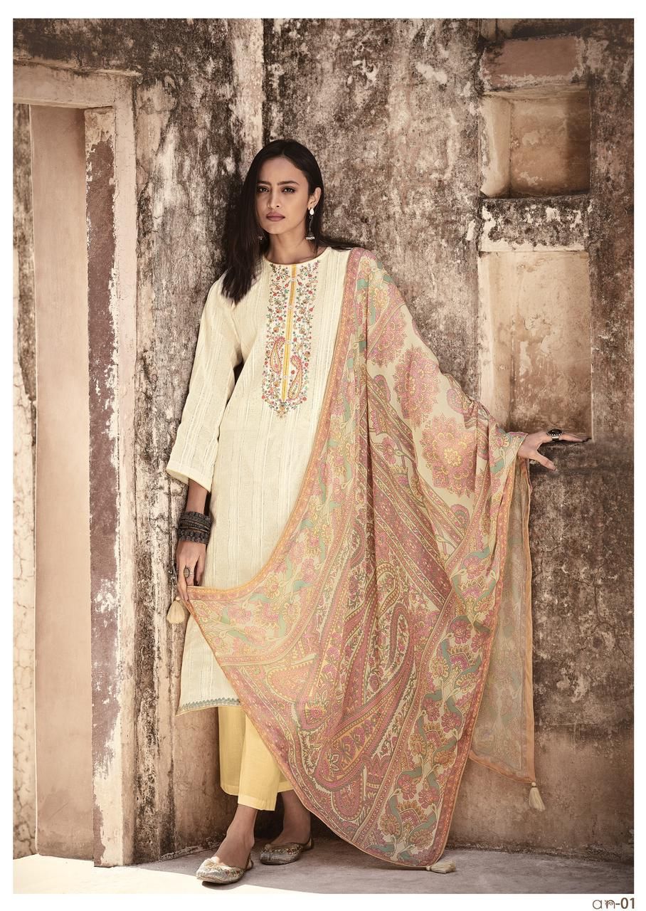 Varsha Anvitha Cotton Embroidery Designer Salwar Suits Wholesaler Surat