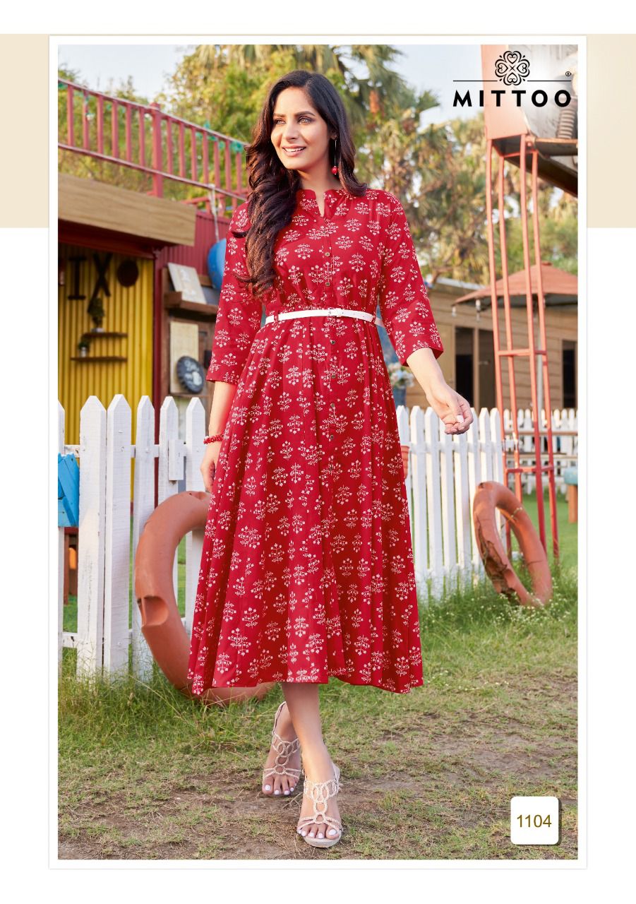Mitto Belt Vol 7 Rayon Printed Fancy Kurtis Wholesaler Surat