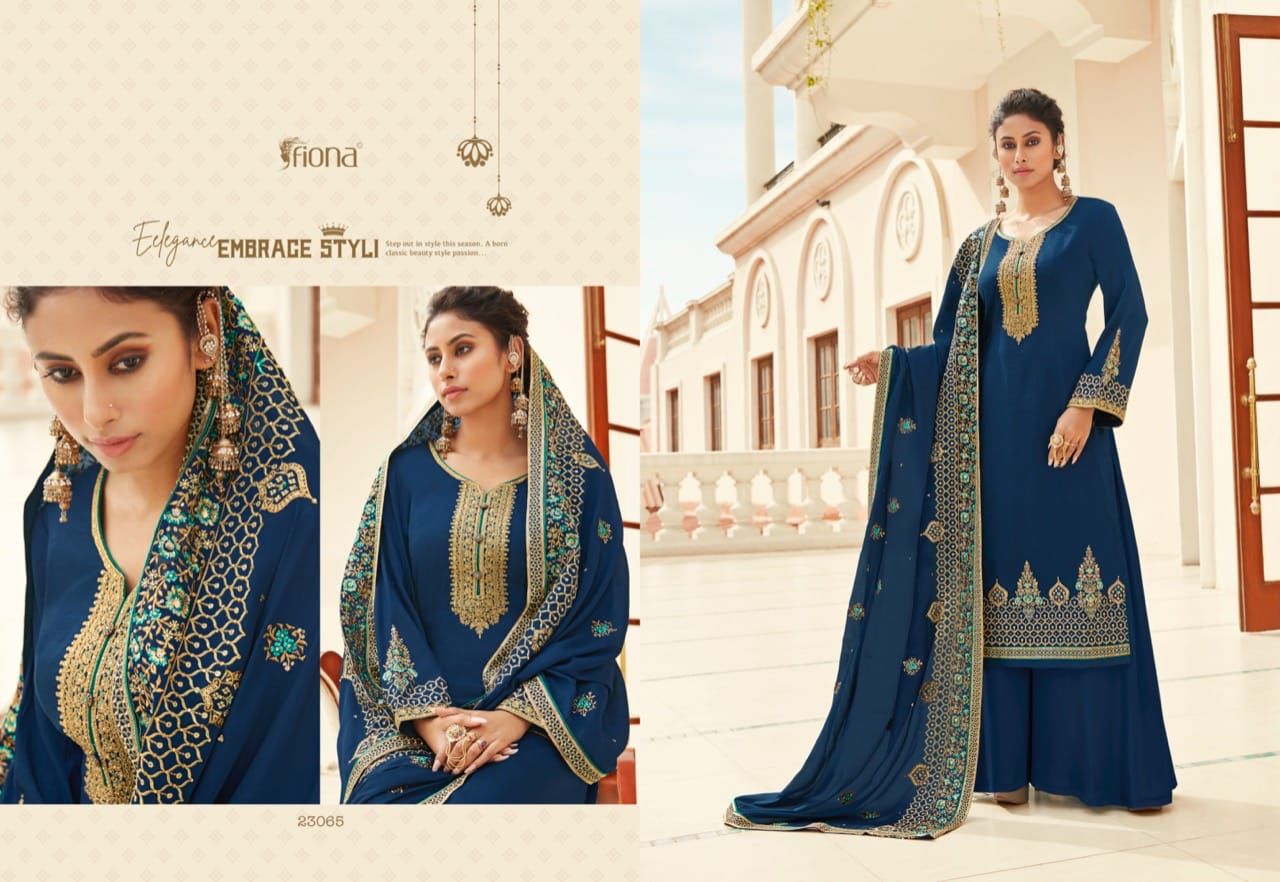 Fiona Ghazal Chinnon With Heavy Embroidery Designer Suits Wholesaler Surat