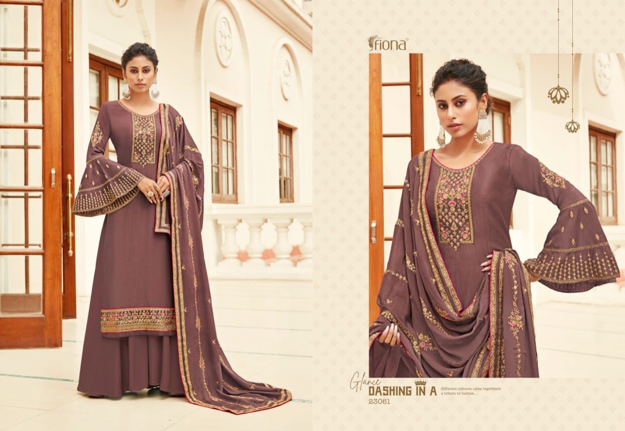 Fiona Ghazal Chinnon With Heavy Embroidery Designer Suits Wholesaler Surat