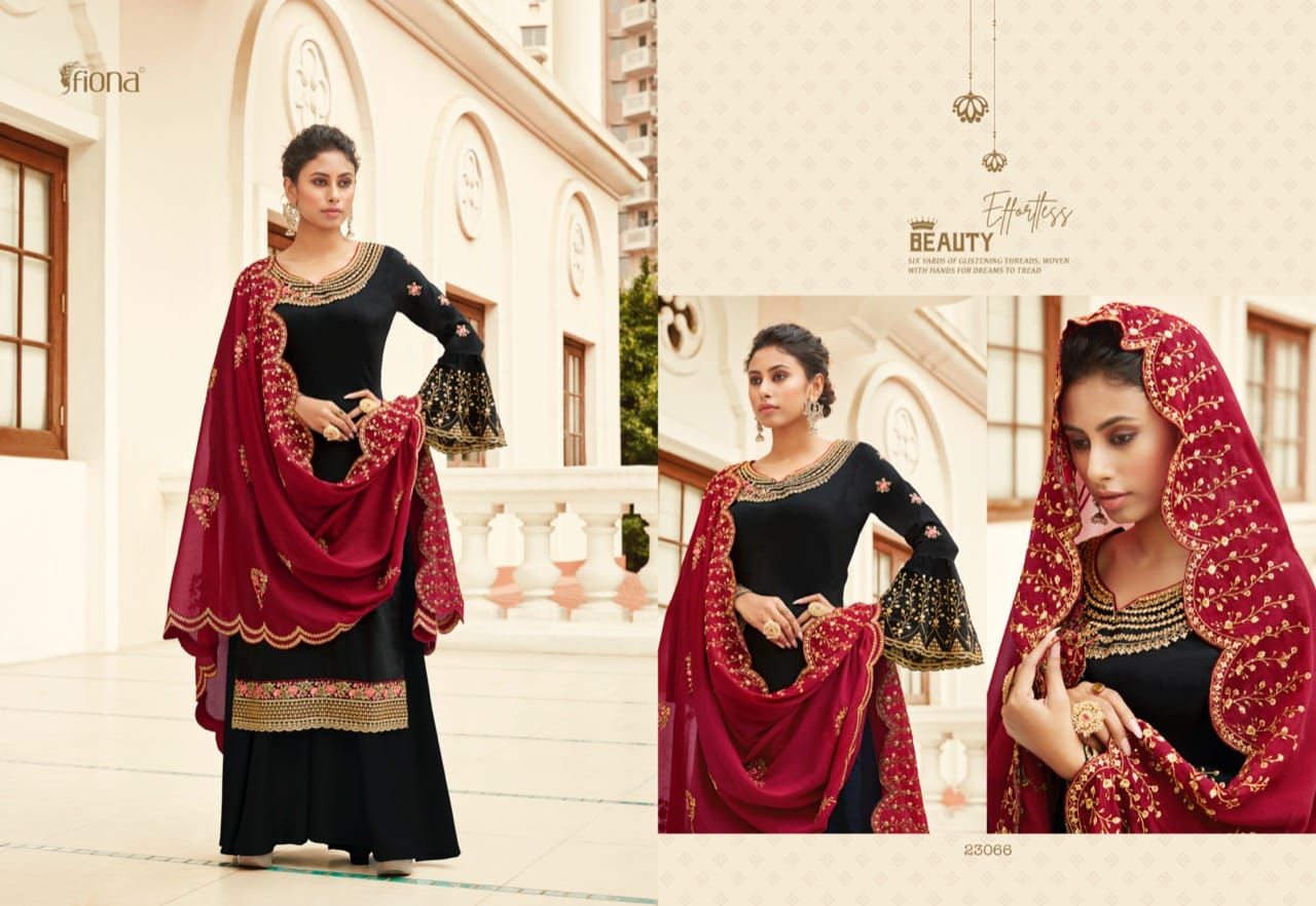 Fiona Ghazal Chinnon With Heavy Embroidery Designer Suits Wholesaler Surat