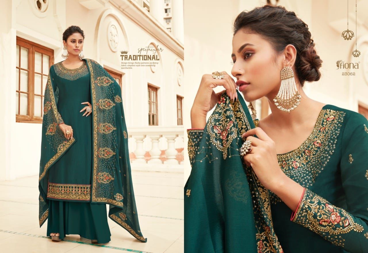 Fiona Ghazal Chinnon With Heavy Embroidery Designer Suits Wholesaler Surat