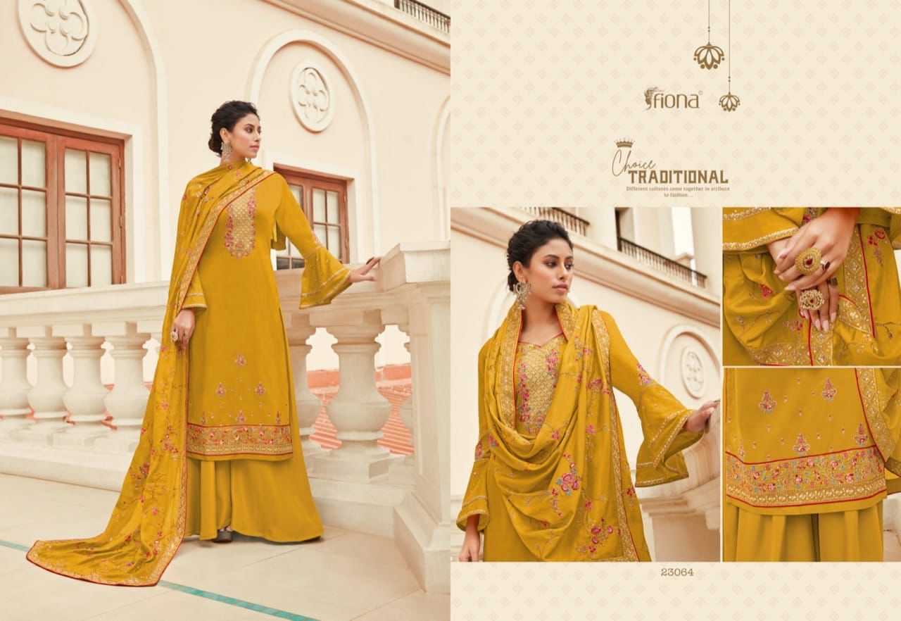 Fiona Ghazal Chinnon With Heavy Embroidery Designer Suits Wholesaler Surat