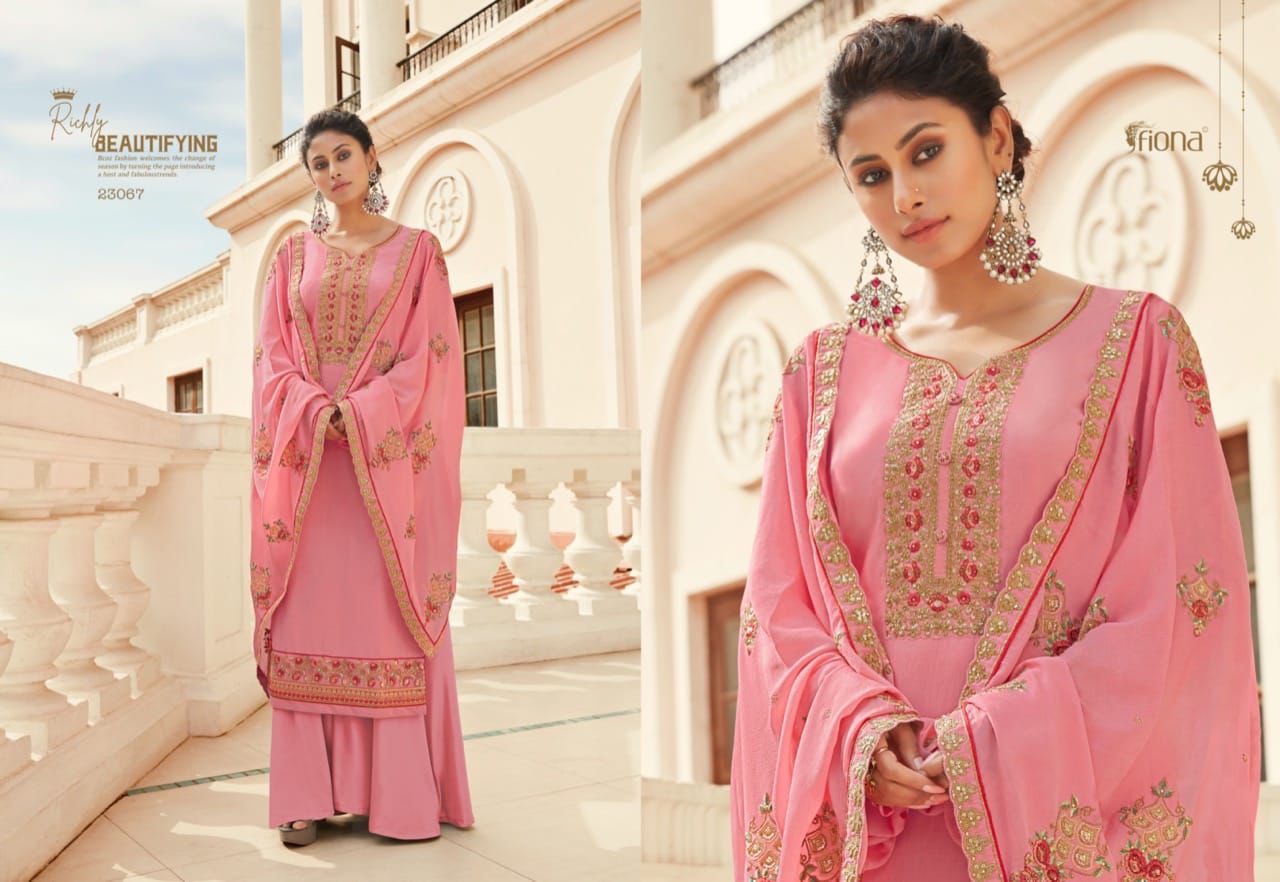 Fiona Ghazal Chinnon With Heavy Embroidery Designer Suits Wholesaler Surat