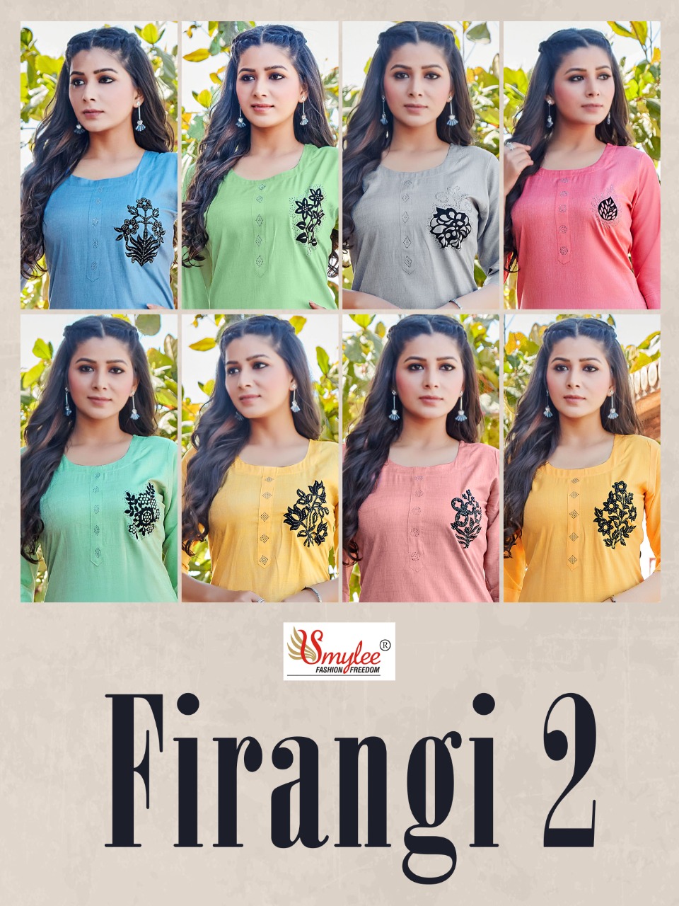Smylee Fashion Firangi Vol 2 Rayon Fancy Stylish Kurtis Wholesaler Surat