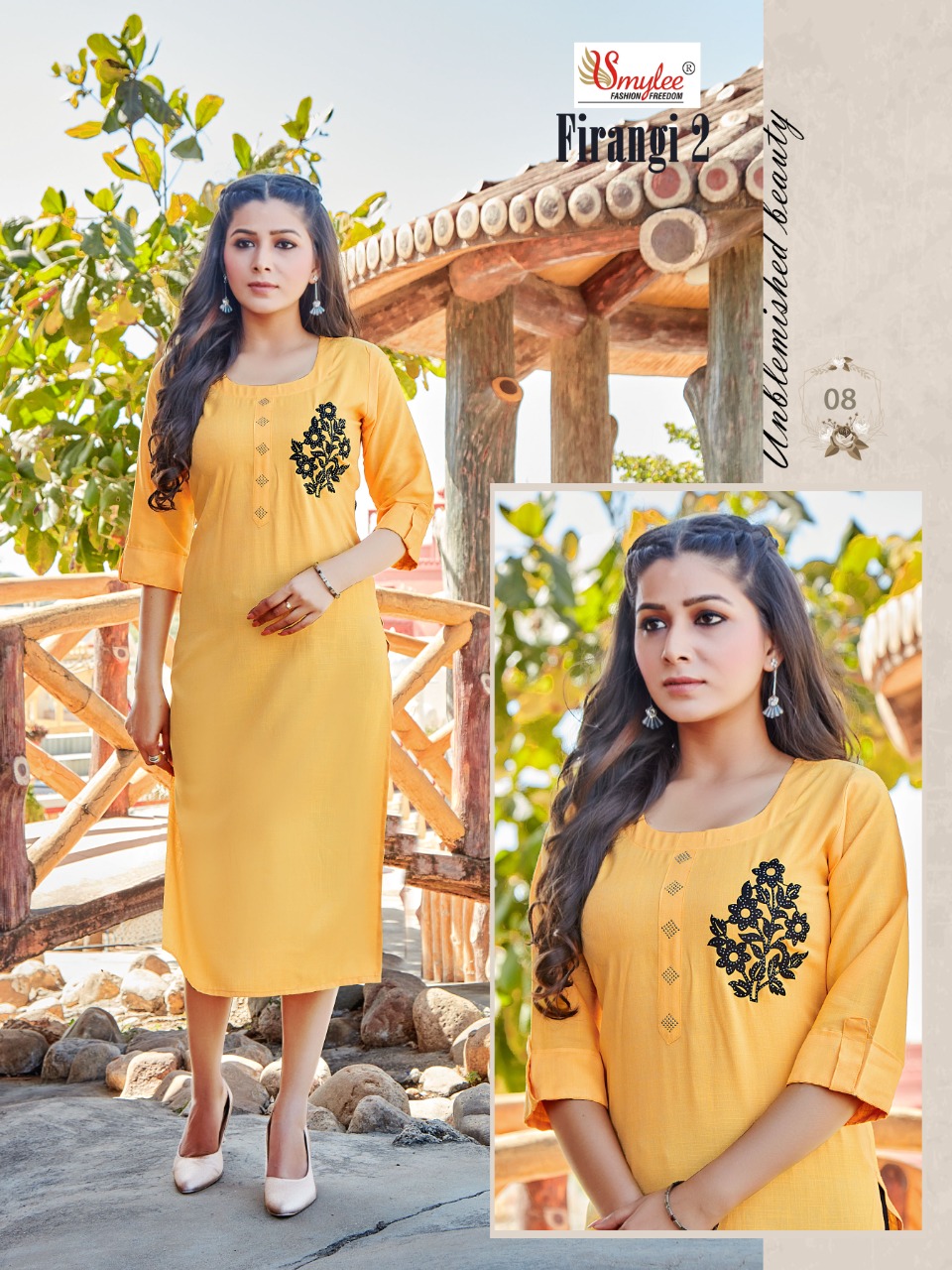 Smylee Fashion Firangi Vol 2 Rayon Fancy Stylish Kurtis Wholesaler Surat