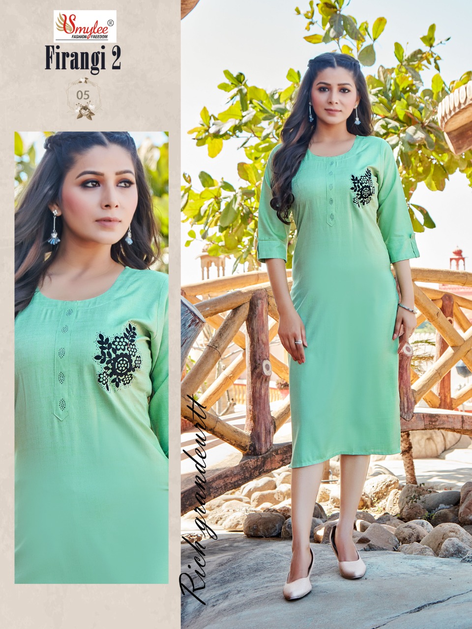 Smylee Fashion Firangi Vol 2 Rayon Fancy Stylish Kurtis Wholesaler Surat