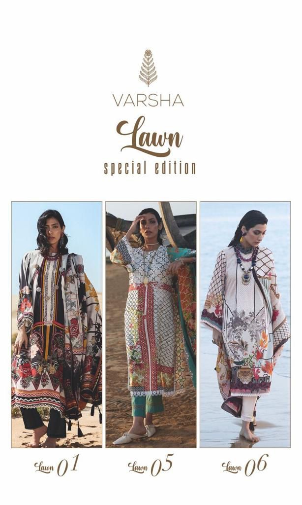 Varsha Lawn Special Edition Luxury Lawn Digital Printed Pakistani Suits Wholesaler Surat