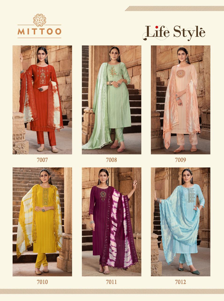 Mittoo Life Style Rayon Viscose Weaving Pattern Kurti Combo Set Wholesaler Surat