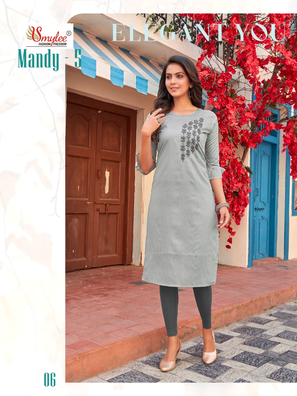Smylee Fashion Mandy Vol 5 Modal Silk With Fancy Work Kurtis Wholesaler Surat