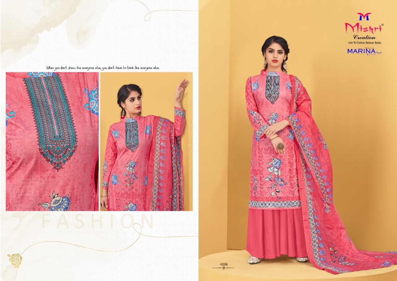Mishri Creation Marina Vol 4 Cotton Fancy Print Suits Wholesaler Surat