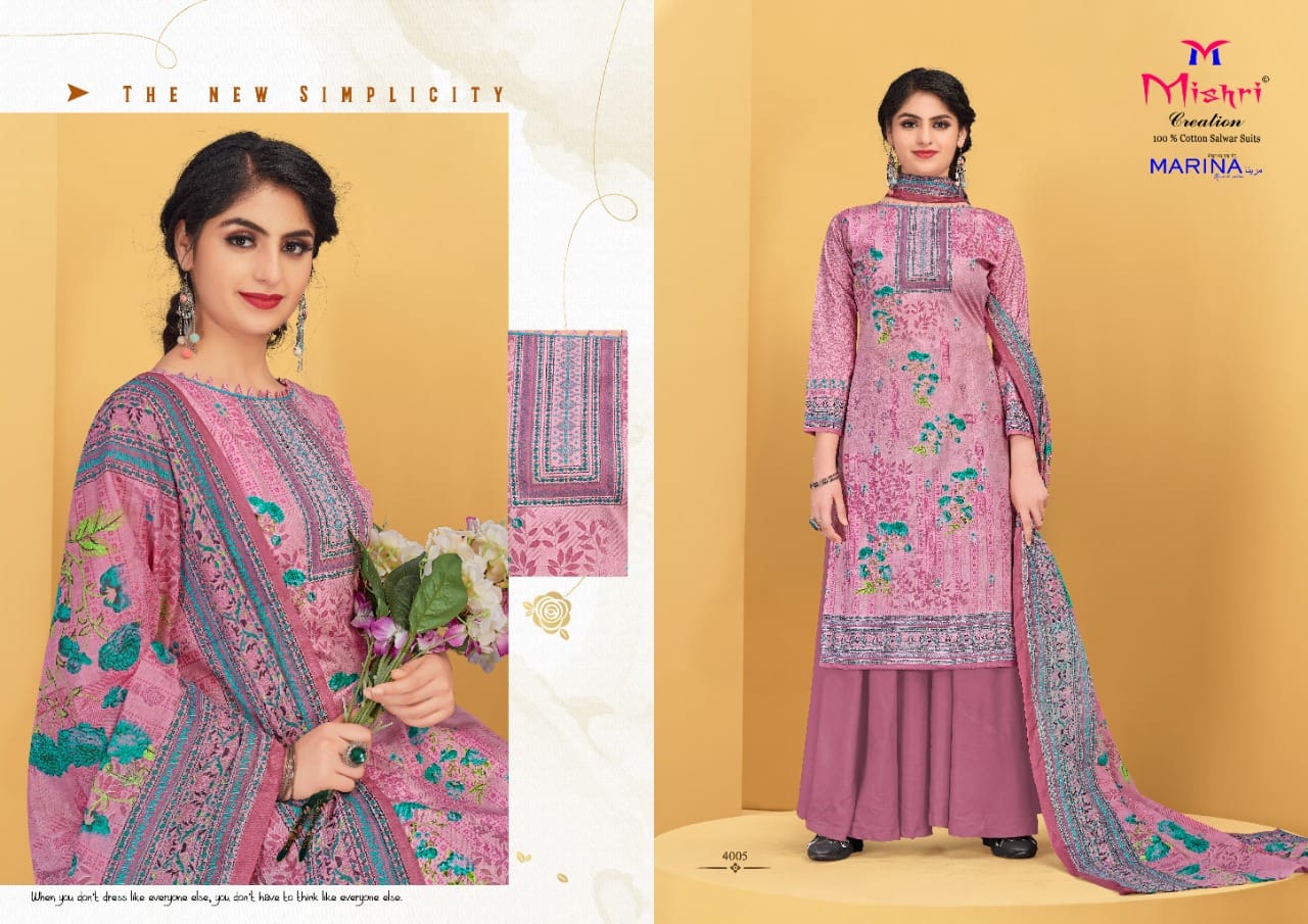 Mishri Creation Marina Vol 4 Cotton Fancy Print Suits Wholesaler Surat
