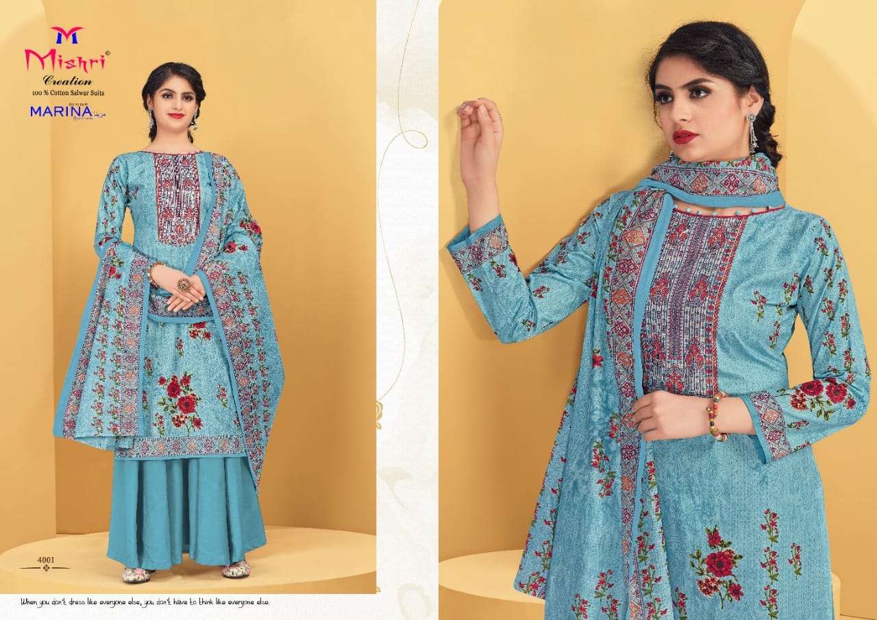 Mishri Creation Marina Vol 4 Cotton Fancy Print Suits Wholesaler Surat