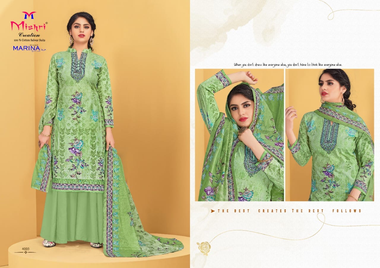 Mishri Creation Marina Vol 4 Cotton Fancy Print Suits Wholesaler Surat