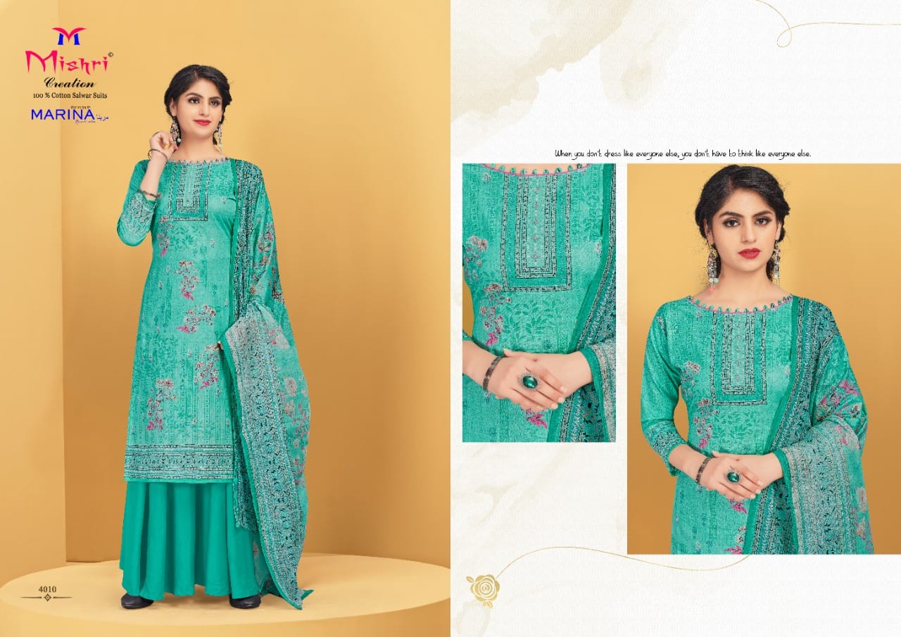 Mishri Creation Marina Vol 4 Cotton Fancy Print Suits Wholesaler Surat