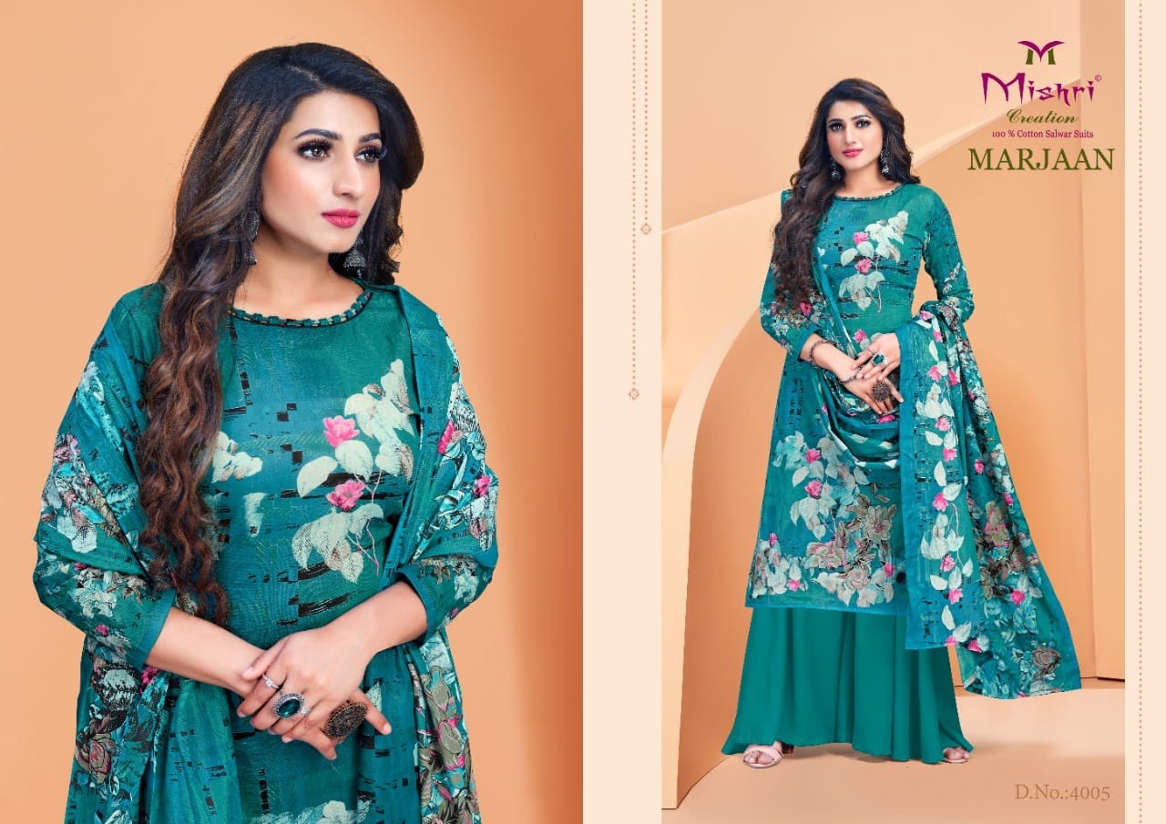Mishri Creation Marjaan Vol 4 Cotton Digital Style Printed Suits Wholesaler Surat