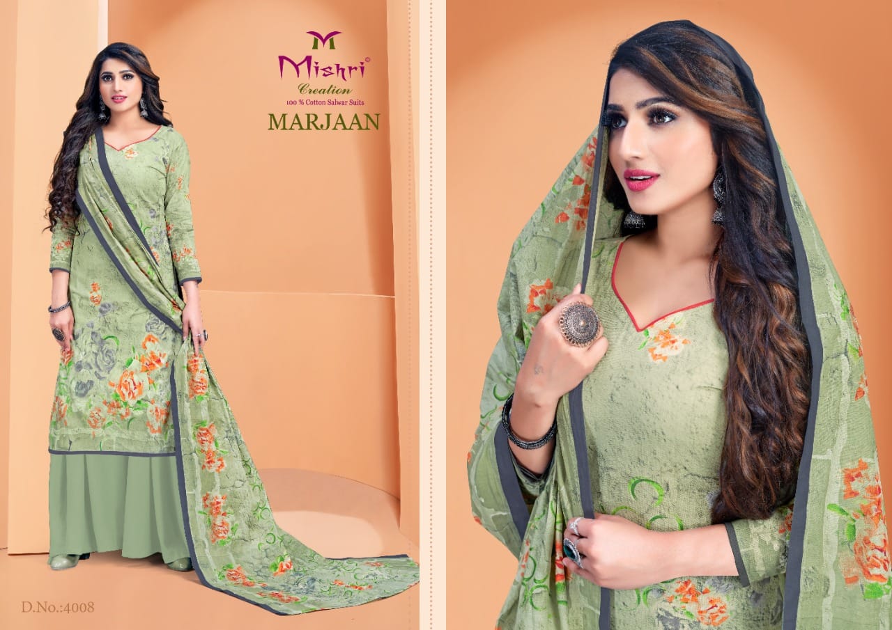 Mishri Creation Marjaan Vol 4 Cotton Digital Style Printed Suits Wholesaler Surat