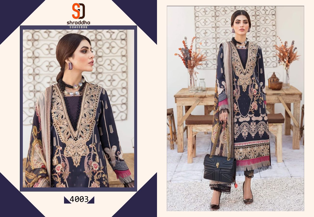 Sharaddha Designer Marjjan Vol 4 Lawn Cotton Printed Suits Wholesaler Surat