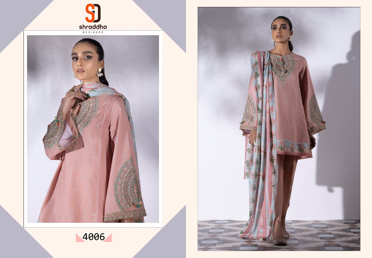 Sharaddha Designer Marjjan Vol 4 Lawn Cotton Printed Suits Wholesaler Surat