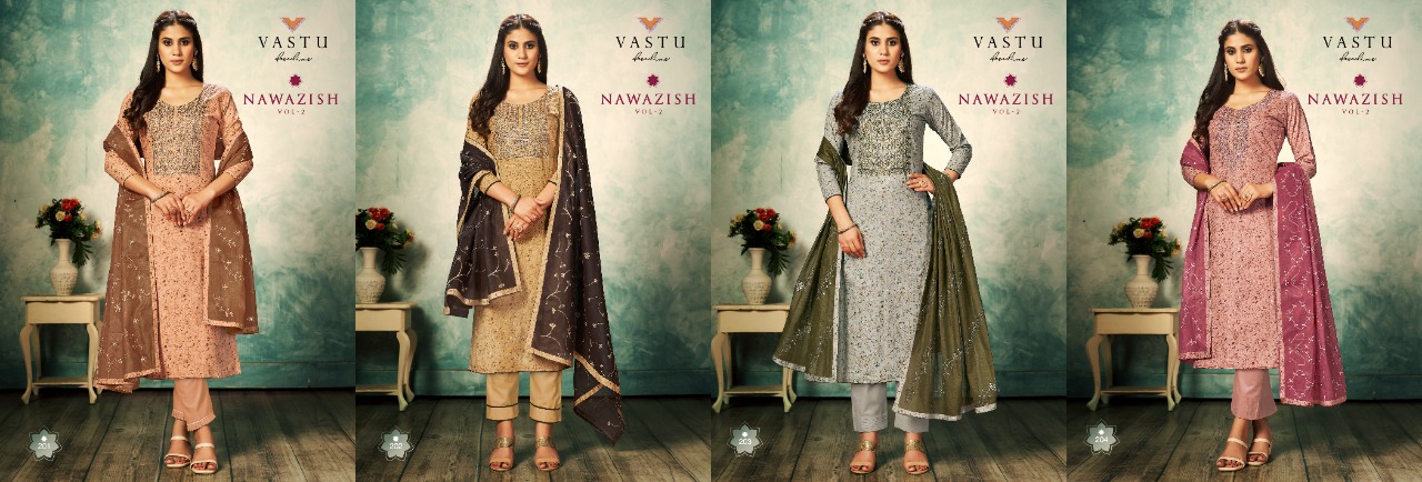 Vastu Nawazish Vol 2 Lawn Cotton Embroiderey Designer Suits Wholesaler Surat
