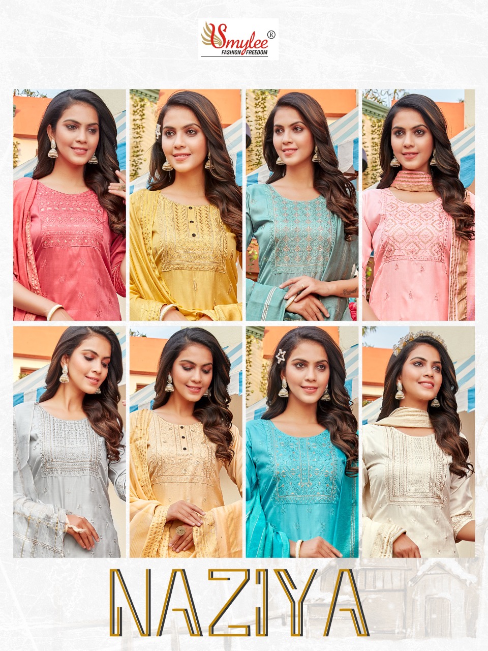 Smylee Fashion Naziya Fiona Silk Fancy Designer Kurti Combo Set Wholesaler Surat