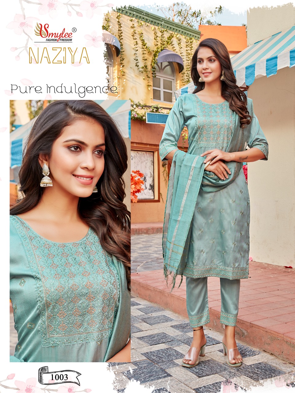 Smylee Fashion Naziya Fiona Silk Fancy Designer Kurti Combo Set Wholesaler Surat