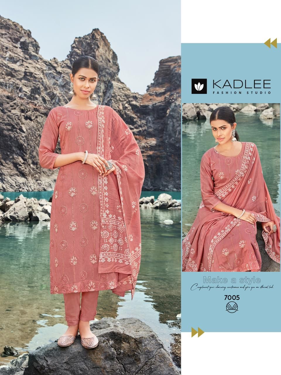 Kadlee Fashion Reeha Chanderi Viscose Fancy Prints Ready Made Suits Wholesaler Surat