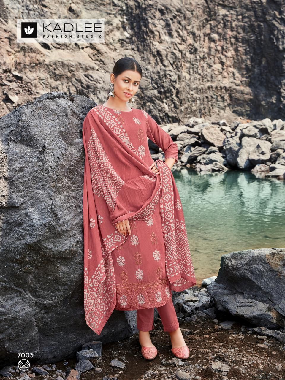 Kadlee Fashion Reeha Chanderi Viscose Fancy Prints Ready Made Suits Wholesaler Surat