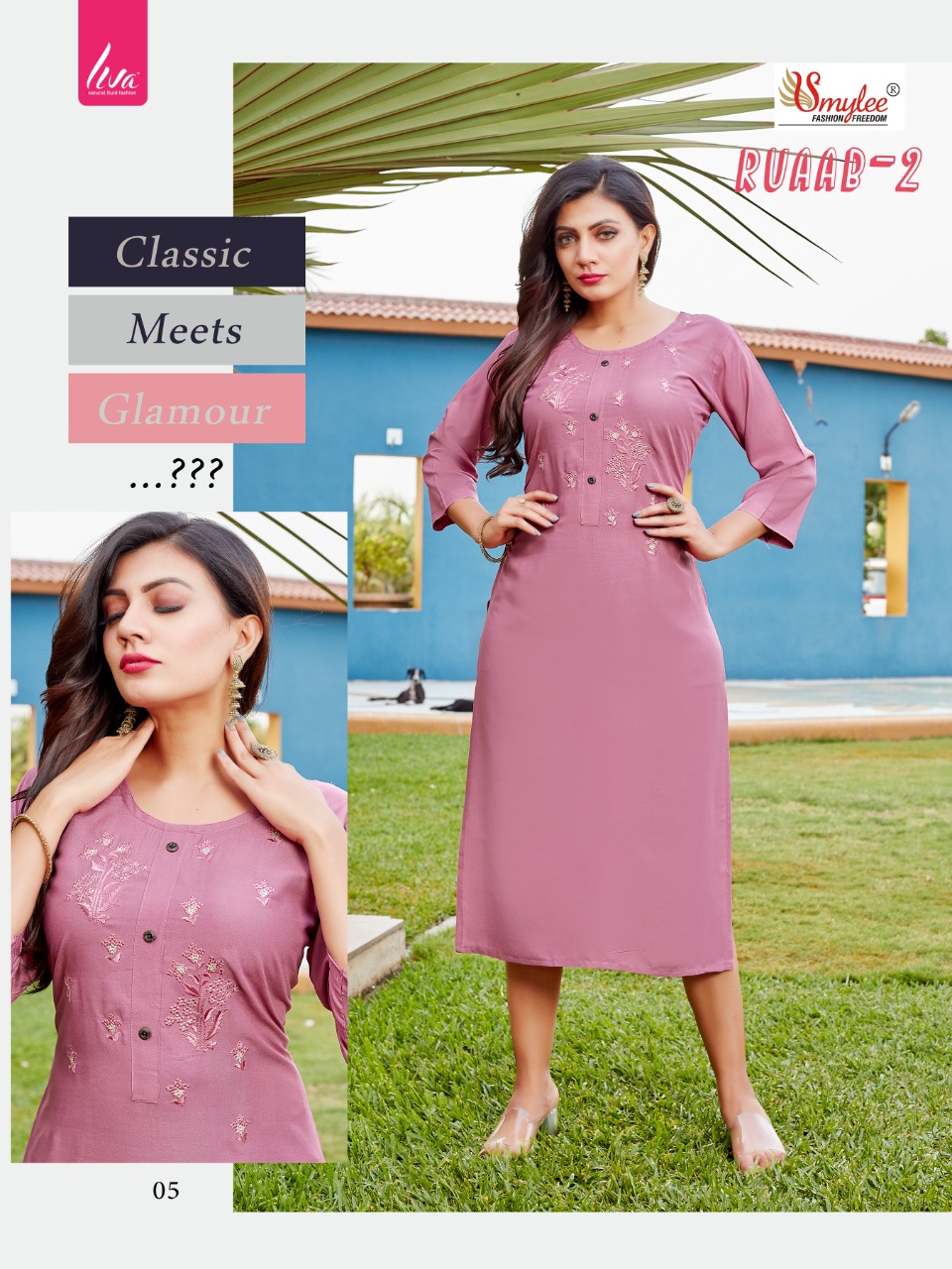 Smylee Fashion Ruaab Vol 2 Rayon Fancy Stylish Kurtis Wholesaler Surat