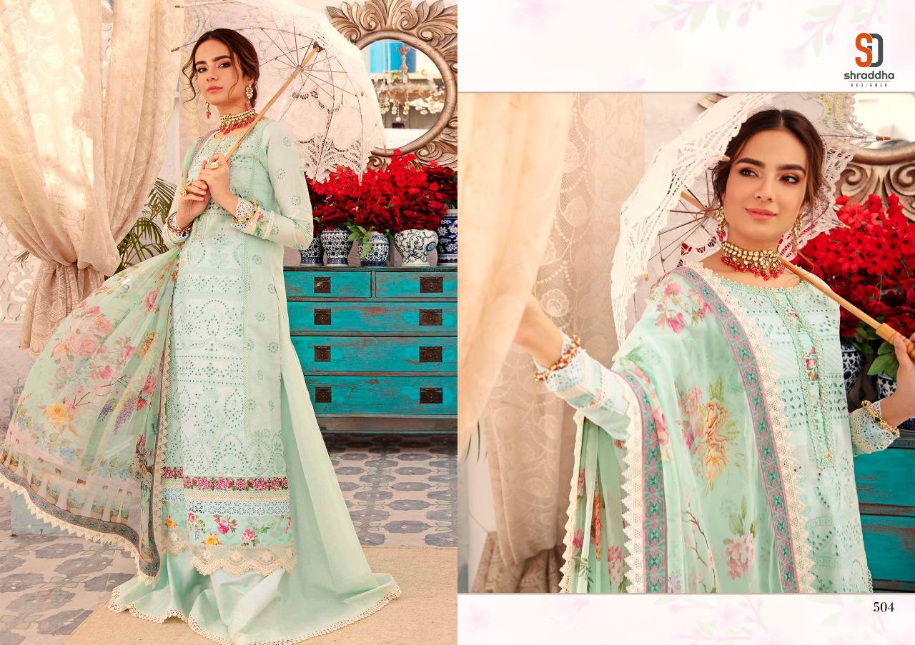 Shraddha Designer Noor Vol 5 Pure Cambric Cotton With Heavy Chicken Embroidery Work Salwar Kameez Wholesale Dealer Surat