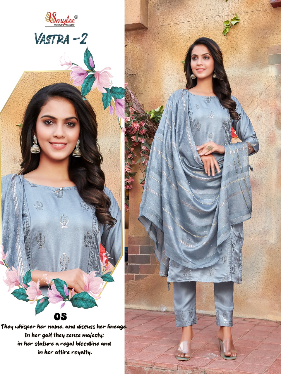 Smylee Fashion Vastra Vol 2 Fiona Silk Fancy Kurti Combo Set Wholesaler Surat