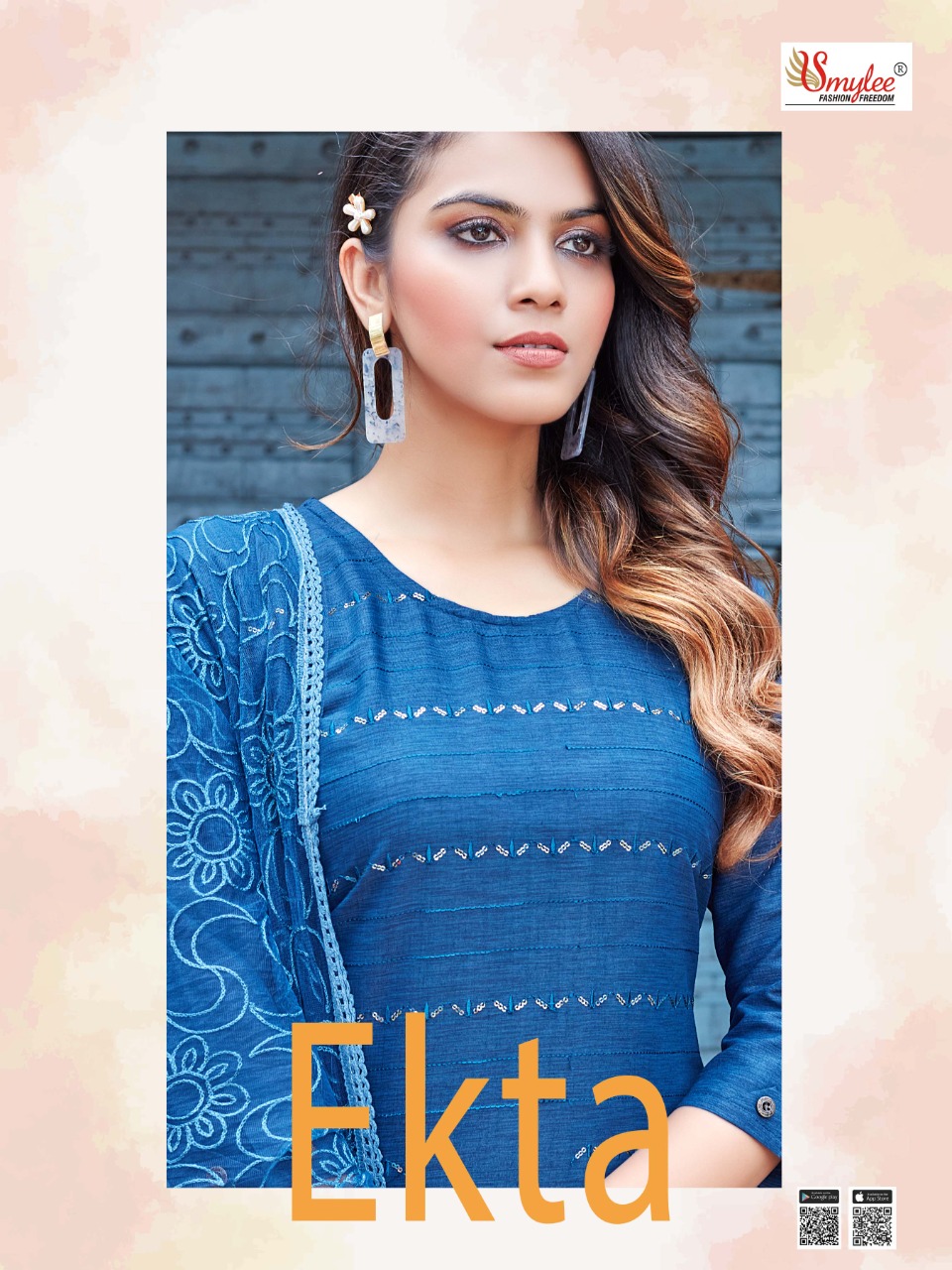 Smylee Fashion Ekta Rayon With Embroidery Designer Kurti Combo Set Wholesaler Surat