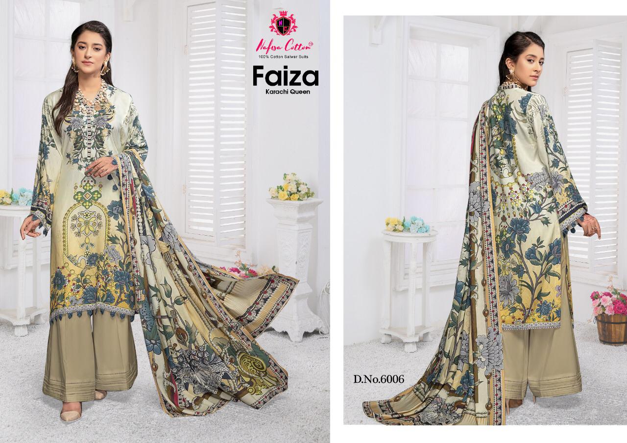 Nafisa Cotton Faiza Karachi Queen Vol 6 Cotton Salwar Suits Wholesaler Surat